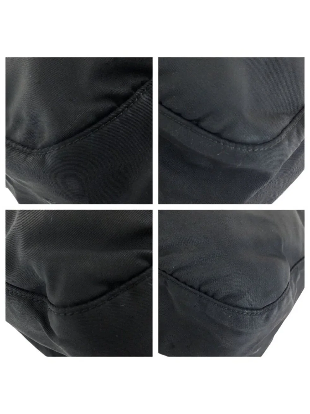 Prada Tessuto Black Silver Nylon Shoulder